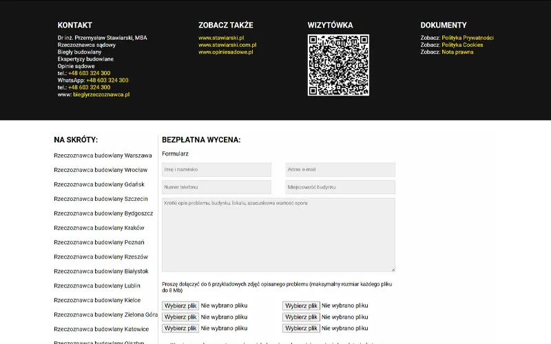 Widok mobilny – strona biegłego rzeczoznawcy