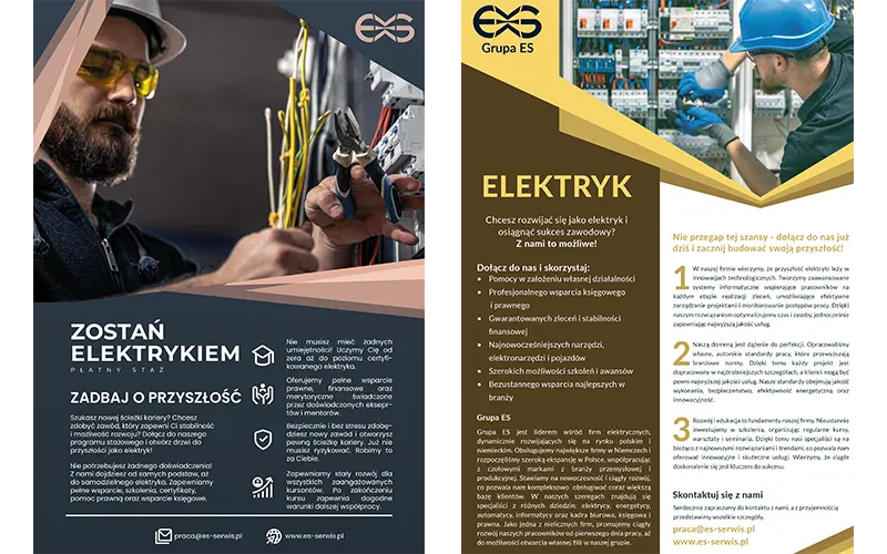 Ulotka A5 ES-Serwis – projekt do druku