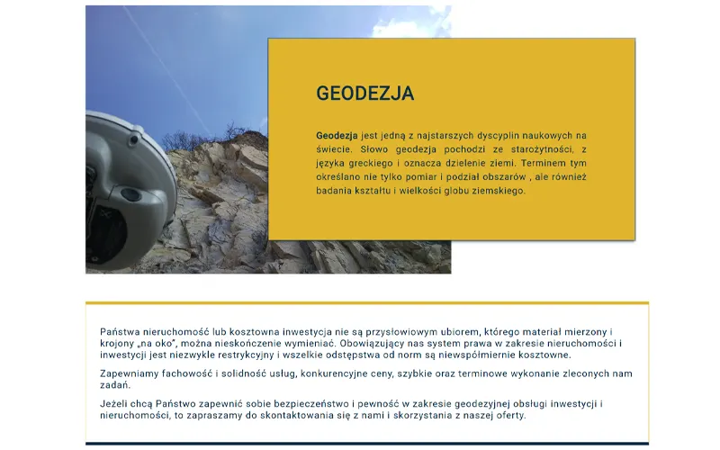 Projekt strony MOD-19 – prezentacja usług architektonicznych